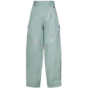 The Attico - Gabardine Wijde Broek - Groen