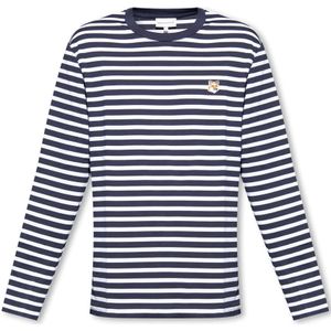 Maison Kitsuné - Fox Head Patch - Longsleeve - Blauw - 100% Katoen