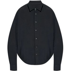Ami Paris, unisex, Overhemden, Zwart, Maat: 2XS Viscose,