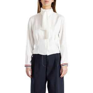 Thom Browne, Dames, Blouses & Shirts, Wit, Maat: M Zijde,