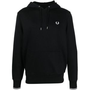 Fred Perry, Heren, Sweatshirts & Hoodies, Zwart, Maat: S Katoen,