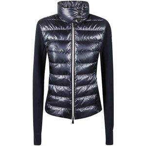Moncler, Dames, Jassen, Blauw, Maat: S Wol,