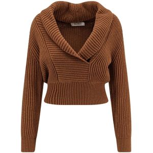 Max Mara, Dames, Truien, Bruin, Maat: L Wol,