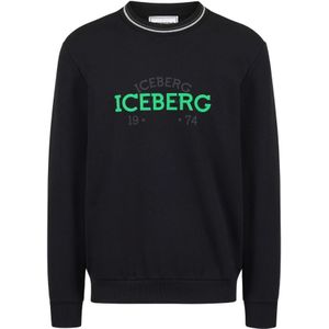 Iceberg, Heren, Sweatshirts & Hoodies, Zwart, Maat: M Katoen,