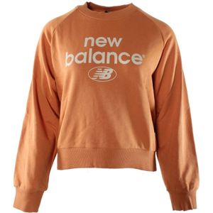 New Balance, Dames, Sweatshirts & Hoodies, Oranje, Maat: XS Katoen,