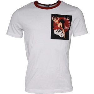 Dolce & Gabbana - Short Sleeve Crew Neck T-shirt - Wit - 100% Katoen