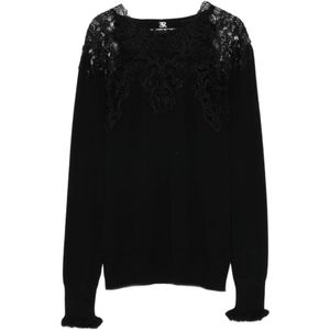 Ermanno Scervino, Dames, Truien, Zwart, Maat: M Wol,