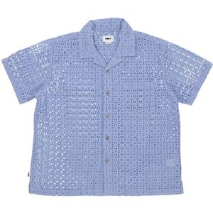 Obey, Heren, Overhemden, Blauw, Maat: S Katoen,