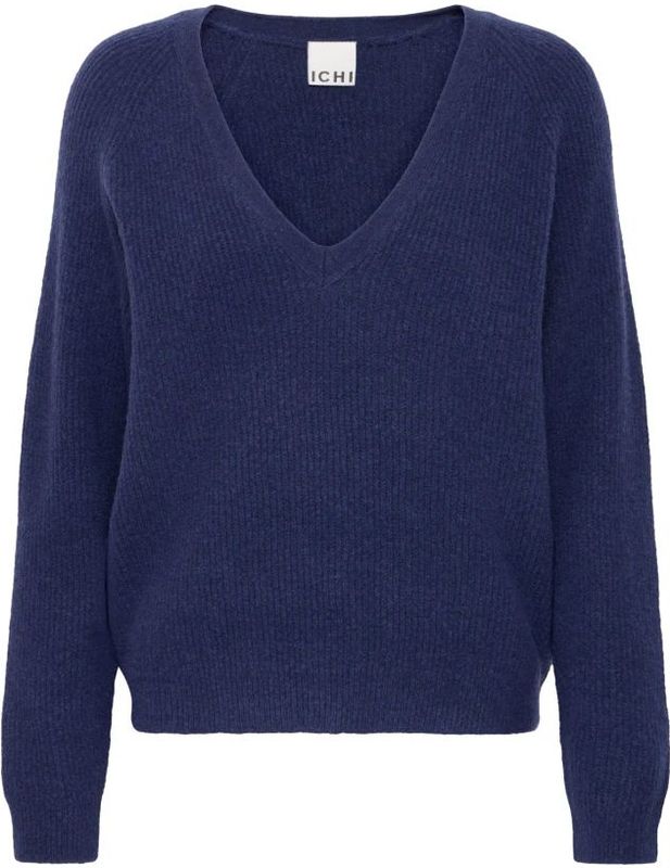 Ichi - Ihdasila Ls 2 - Gebreide Trui - Blauw - Dames