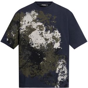 Dsquared2, Heren, Tops, Blauw, Maat: XL Katoen,