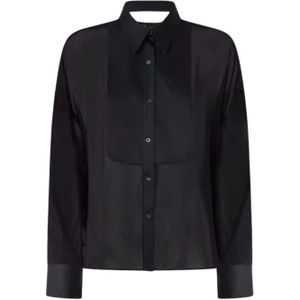 Pinko, Dames, Blouses & Shirts, Zwart, Maat: 2XS Leer,