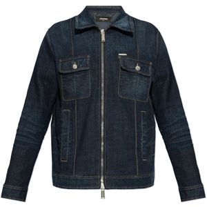 Dsquared2, Heren, Jassen, Blauw, Maat: M Denim,