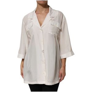 Dolce & Gabbana, Dames, Blouses & Shirts, Wit, Maat: M Zijde,