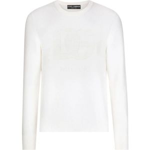 Dolce & Gabbana, Heren, Truien, Wit, Maat: L Wol,