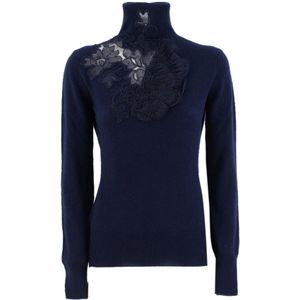 Ermanno Scervino, Dames, Truien, Blauw, Maat: M Kasjmier,