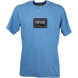 Versace Jeans Couture, Heren, Tops, Blauw, Maat: XL Katoen,