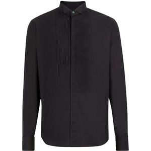 Roberto Cavalli, Heren, Overhemden, Zwart, Maat: 2XL Katoen,