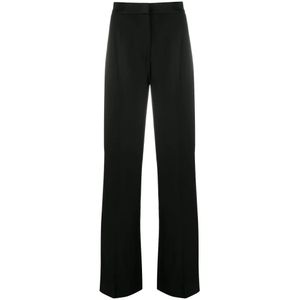 Alberta Ferretti, Dames, Broeken, Zwart, Maat: S Satijn,