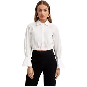 Simkhai, Dames, Blouses & Shirts, Wit, Maat: L Katoen,