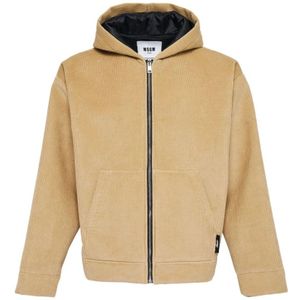 Msgm, Heren, Jassen, Beige, Maat: M Katoen,