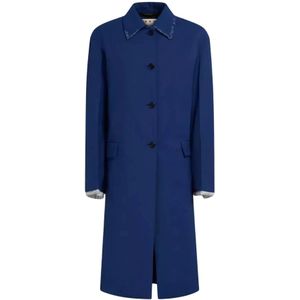 Marni, Dames, Mantels, Blauw, Maat: 2XS Wol,