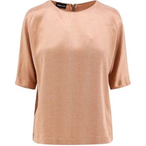 Giorgio Armani, Dames, Blouses & Shirts, Roze, Maat: S Viscose,