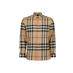 Burberry Vintage Geruite Overhemd , Beige , Heren , Maat: M