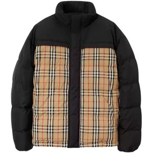 Burberry, Heren, Jassen, Zwart, Maat: L Zijde,