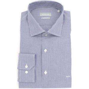 Michael Kors, Heren, Overhemden, Blauw, Maat: M Leer,