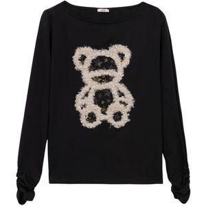 Oltre, Dames, Tops, Zwart, Maat: S Jersey,