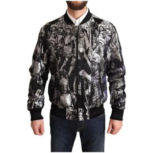 Dolce & Gabbana - Bomberjack - Zwart/Zilver - Luxe Mix Van 24% PL en 76% Viscose