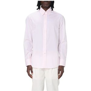 Brunello Cucinelli, Heren, Overhemden, Roze, Maat: L Katoen,