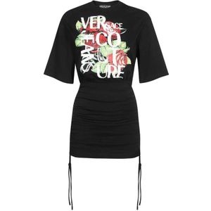 Versace Jeans Couture, Dames, Jurken, Zwart, Maat: M Katoen,