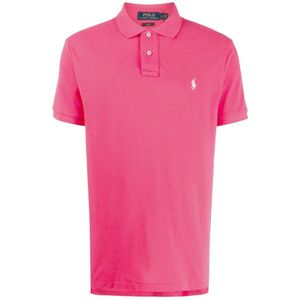 Polo Ralph Lauren, Heren, Tops, Roze, Maat: M Katoen,