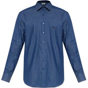 Etro, Heren, Overhemden, Blauw, Maat: M Katoen,