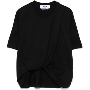 Msgm, Dames, Tops, Zwart, Maat: XS Katoen,