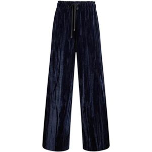 Liu Jo, Dames, Broeken, Blauw, Maat: XS Velours,