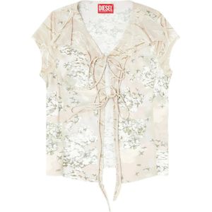 Diesel, Dames, Blouses & Shirts, Beige, Maat: S