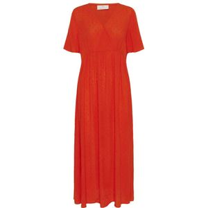 Kaffe - Amyrna - Jurk - Vuurrood - Gevoerde Zoom