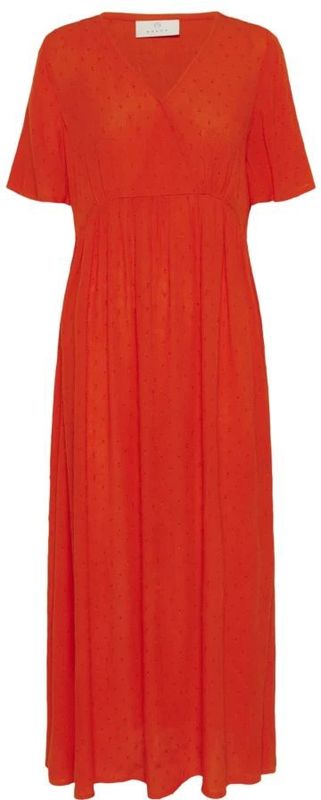 Kaffe - Amyrna - Jurk - Vuurrood - Gevoerde Zoom