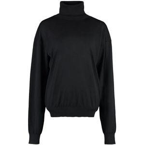 Saint Laurent, Dames, Truien, Zwart, Maat: L Wol,