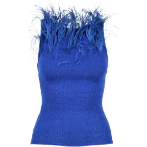 Alberta Ferretti, Dames, Truien, Blauw, Maat: S Wol,
