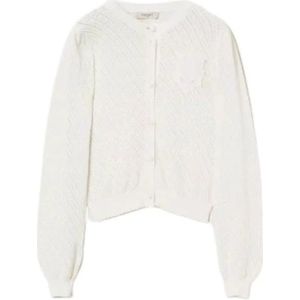 Twinset, Dames, Truien, Wit, Maat: S Katoen,
