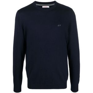 Sun68, Heren, Truien, Blauw, Maat: 2XL Katoen,