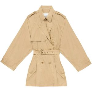 Isabel Marant, Dames, Mantels, Beige, Maat: XS Linnen,