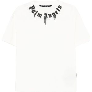 Palm Angels, Heren, Tops, Wit, Maat: XL Zijde,