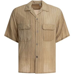 Kaptain Sunshine, Heren, Overhemden, Beige, Maat: 2XL Leer,