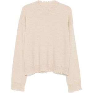 UMA Wang, Dames, Truien, Beige, Maat: S Kasjmier,