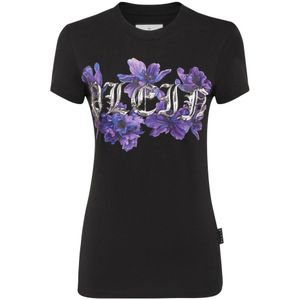 Philipp Plein, Dames, Tops, Zwart, Maat: XS Katoen,