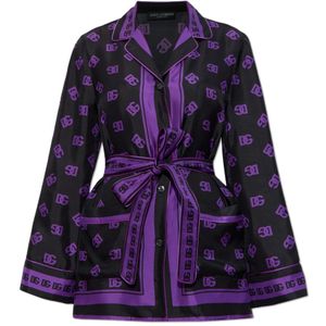 Dolce & Gabbana, Dames, Blouses & Shirts, Paars, Maat: 2XS Zijde,